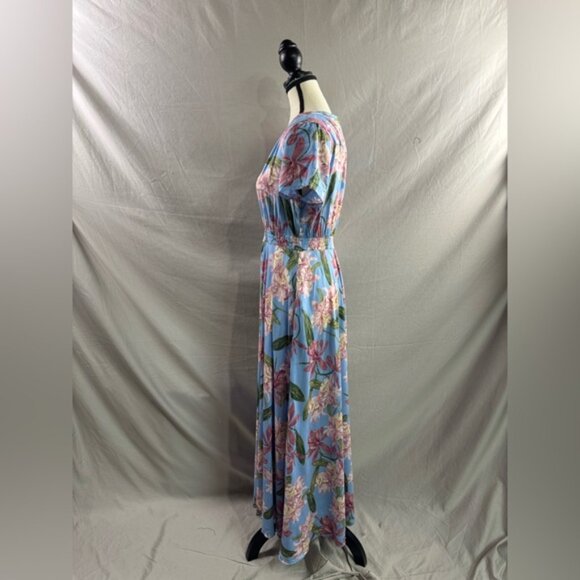 Bohemian  Multi Color Floral V-Neck Elegant Pocket Dress - Picture 10 of 11